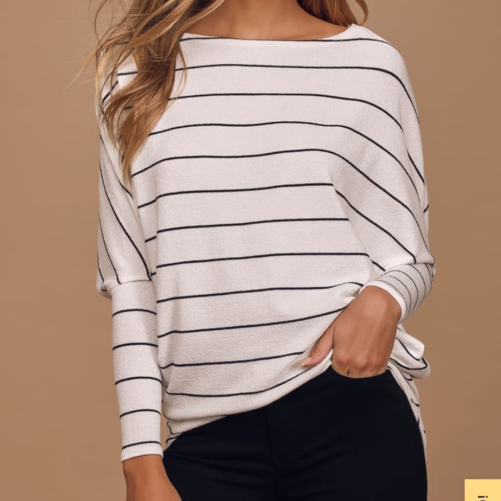 White shirt with black stripes